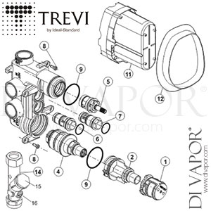 Trevi TT Built-In Shower Valve A3969NU Spare Parts - IDL DV 411